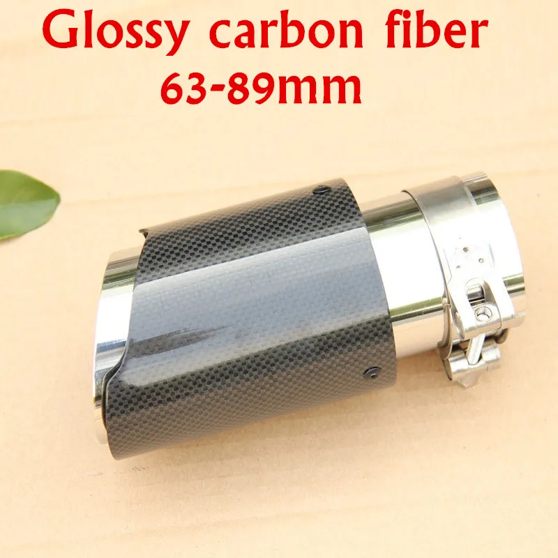 car styling 50pcs inlet 63mm outlet 89mm Stainless steel Exhaust Muffler Tip glossy carbon fiber exhaust Pipe For VW BMW TOYOTA
car styling 50pcs inlet 63mm outlet 89mm Stainless steel Exhaust Muffler Tip glossy carbon fiber exhaust Pipe For VW BMW TOYOTA