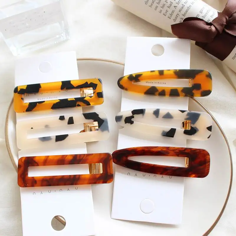 Japan Trendy Acetic Acid Acrylic Hair Accessorie Geometric Triangle Leopard Resin Hairpin Hair Clips Vintage Hair Accessories
Japan Trendy Acetic Acid Acrylic Hair Accessorie Geometric Triangle Leopard Resin Hairpin Hair Clips Vintage Hair Accessories