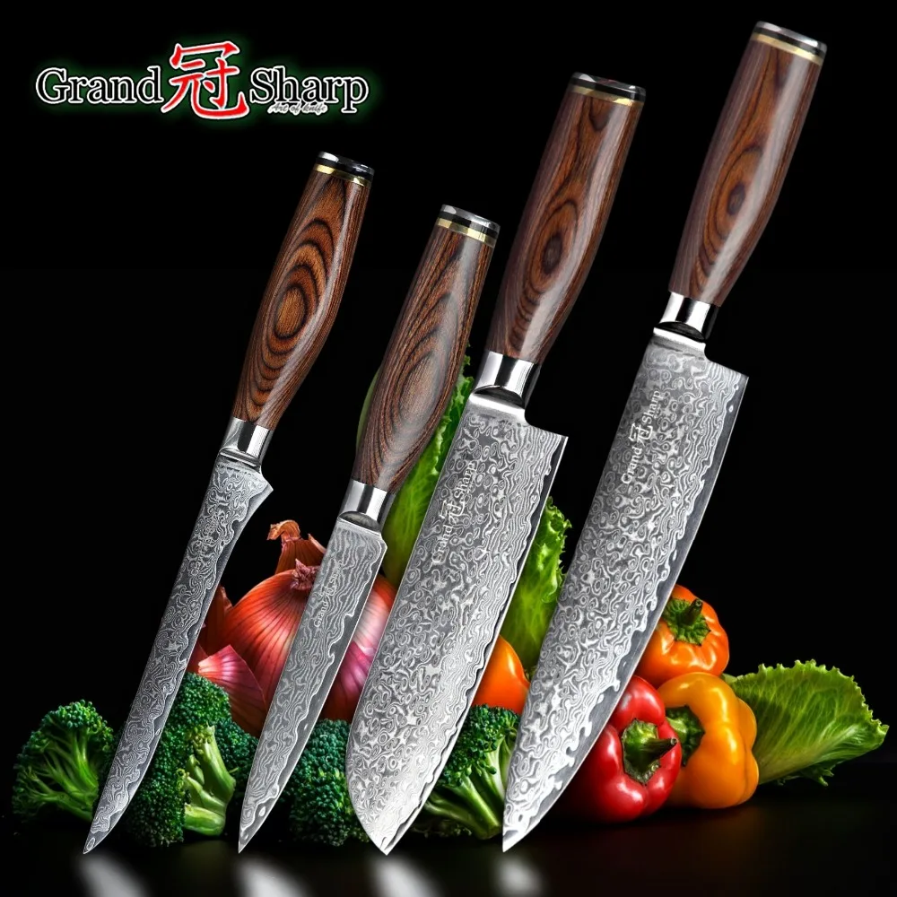 4 Pcs Kitchen Knife Set Chef Santoku Utility Boning Knife Japanese Steel Damascus Kitchen Knives 67 Layers vg10 Cooking Tools
4 Pcs Kitchen Knife Set Chef Santoku Utility Boning Knife Japanese Steel Damascus Kitchen Knives 67 Layers vg10 Cooking Tools