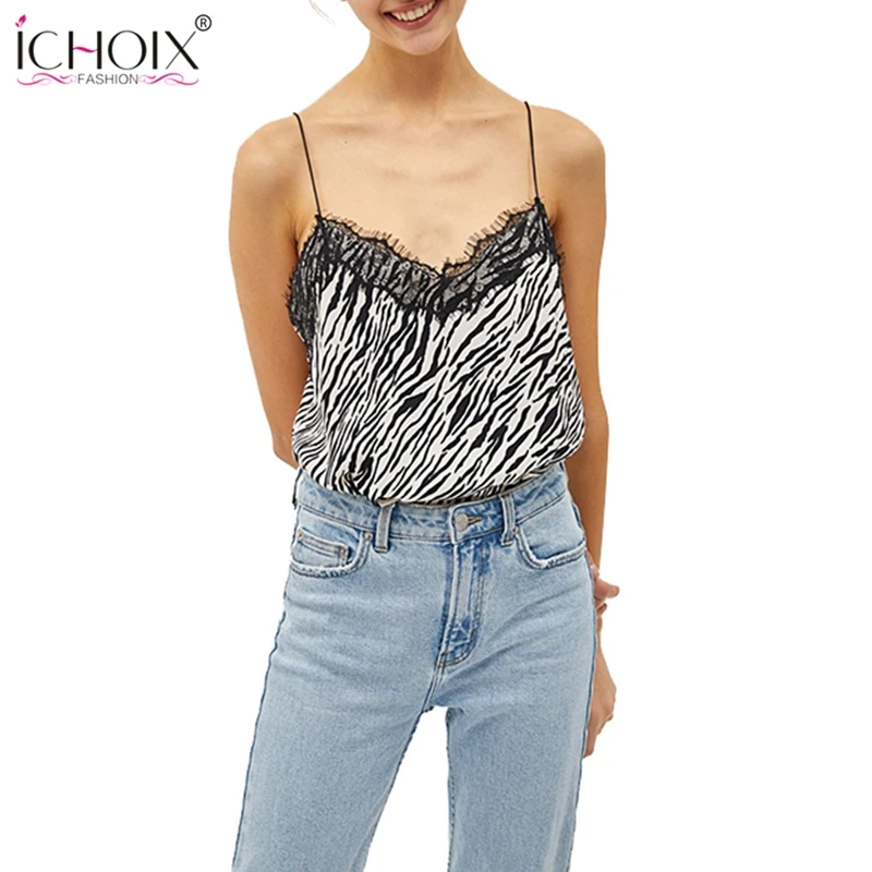 ICHOIX 2019 Summer New Fashion Women Slip Tank Tops Black White Striped Sexy Strap Tops Female Sleeveless Zebra Print Tank Top
ICHOIX 2019 Summer New Fashion Women Slip Tank Tops Black White Striped Sexy Strap Tops Female Sleeveless Zebra Print Tank Top