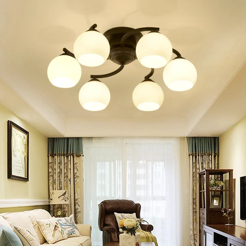 American minimalist LED ceiling light living room illumination Nordic restaurant fixtures glass lamps Iron art lighting
American minimalist LED ceiling light living room illumination Nordic restaurant fixtures glass lamps Iron art lighting