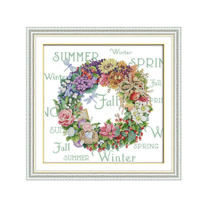 Joy Sunday Cross Stitch Patterns Wreath Cross Stitch Flowers Needlework Embroidery Kit DMC 11CT 14CT Cross Stitch Kit Wall Decor
Joy Sunday Cross Stitch Patterns Wreath Cross Stitch Flowers Needlework Embroidery Kit DMC 11CT 14CT Cross Stitch Kit Wall Decor