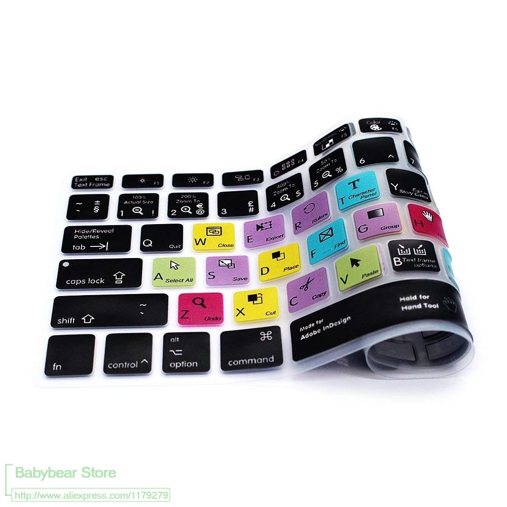 For Adobe Indesign Silicone Keyboard Cover Skin For Macbook Pro Air 13 15 17 
