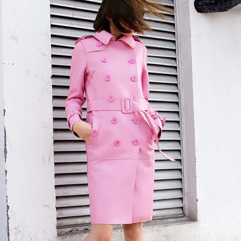 2019 New Fashion Elegant Womens Sashes Double Breasted Long Coats Turn Down Collar Genuine Leather Sheepskin Autumn Multi Color 
2019 New Fashion Elegant Womens Sashes Double Breasted Long Coats Turn Down Collar Genuine Leather Sheepskin Autumn Multi Color