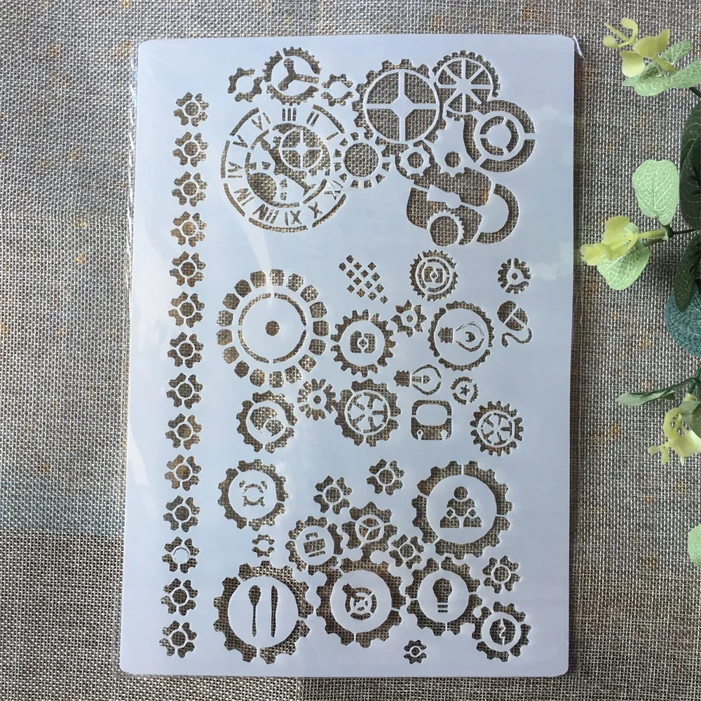 A4 Gear Wheel DIY Layering Stencils Painting Scrapbook Coloring Embossing Album Decorative Paper Card Template
A4 Gear Wheel DIY Layering Stencils Painting Scrapbook Coloring Embossing Album Decorative Paper Card Template