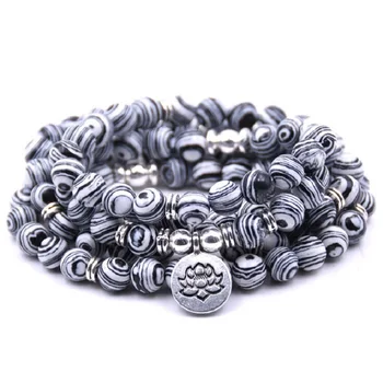 New Arrival Genuine Black White Malachite 108 Men's Mala Bracelet Chakra Healing Jewelry Trendy Natural Stone Men's Bracelet
New Arrival Genuine Black White Malachite 108 Men's Mala Bracelet Chakra Healing Jewelry Trendy Natural Stone Men's Bracelet