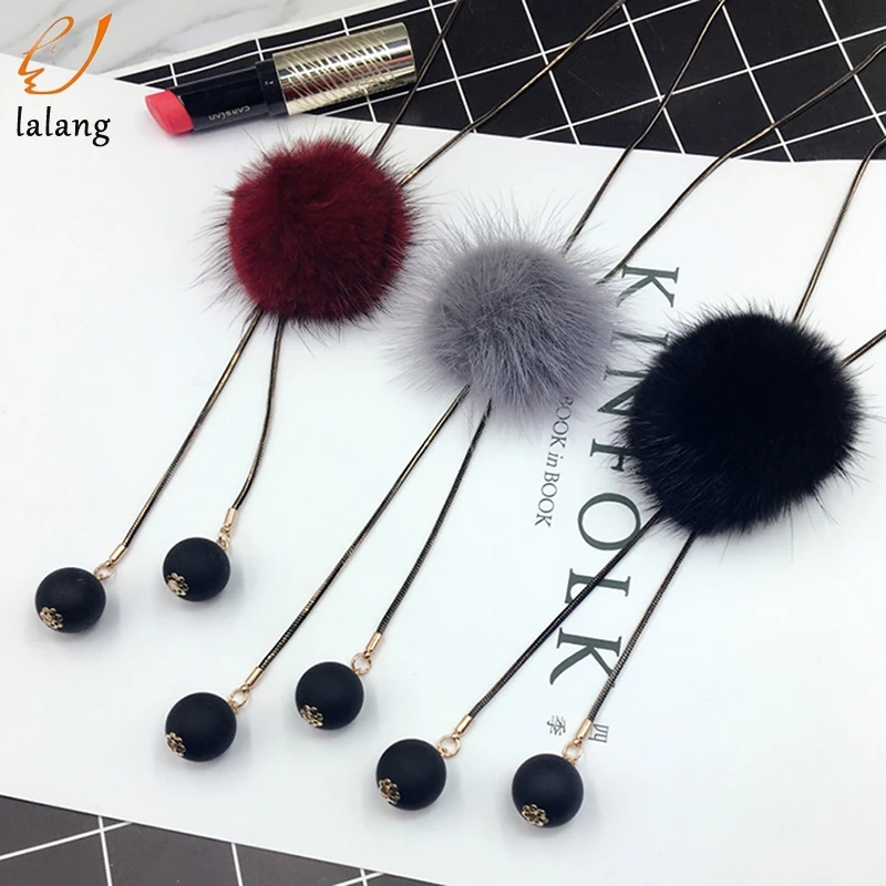 Women Winter Long Jersey Sweater Chain Fur Pompom Pendant Necklace Jewelry Accessories Gift for Girls
Women Winter Long Jersey Sweater Chain Fur Pompom Pendant Necklace Jewelry Accessories Gift for Girls