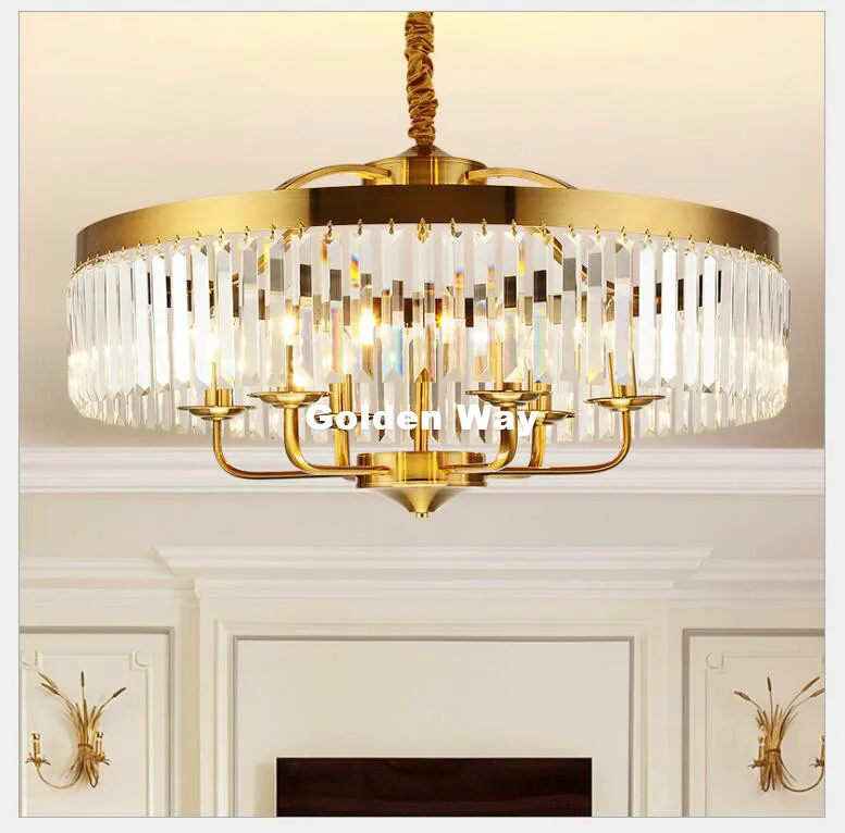 

Free Shipping D60cm/D80cm Brass Color K9 Crystal Pendant Lamp With LED Lights, Lustre De Crystal,Lustres De cristal Hanging Lamp