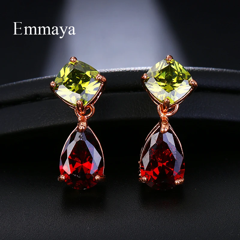 Emmaya New Shiny AAA Colorful Zircon Earrings Garnet Green Color Crystal Jewelry For Women Fashion Party Wedding Gift
Emmaya New Shiny AAA Colorful Zircon Earrings Garnet Green Color Crystal Jewelry For Women Fashion Party Wedding Gift