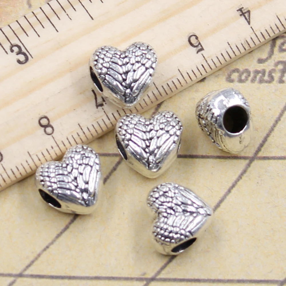 10pcs Beads heart angel wings 4.5mm big hole Vintage Charms European pendant fit for bracelet DIY Antique Silver Fit Making
10pcs Beads heart angel wings 4.5mm big hole Vintage Charms European pendant fit for bracelet DIY Antique Silver Fit Making