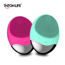 Tinton vida usb carga base limpeza profunda rosto elétrico limpador remover maquiagem resíduo seco e molhado rosto escova de limpeza(China)