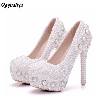 White Crystal Pearl Rhinestone Wedding Shoes Women Bridal High Heels Platform Shoes Woman Party Dress Shoes Female XY-B0047
White Crystal Pearl Rhinestone Wedding Shoes Women Bridal High Heels Platform Shoes Woman Party Dress Shoes Female XY-B0047