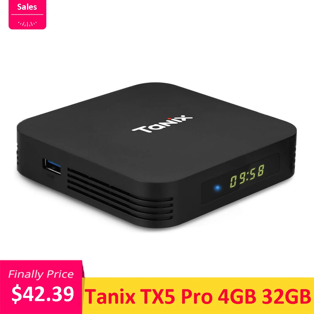 Tanix TX5 Pro Android 8.1 TV Box Amlogic S905X2 4GB 32GB 2.4G 5G WiFi BT4.2 1000Mbps USB3.0 With Remote Control Set Top Box
Tanix TX5 Pro Android 8.1 TV Box Amlogic S905X2 4GB 32GB 2.4G 5G WiFi BT4.2 1000Mbps USB3.0 With Remote Control Set Top Box