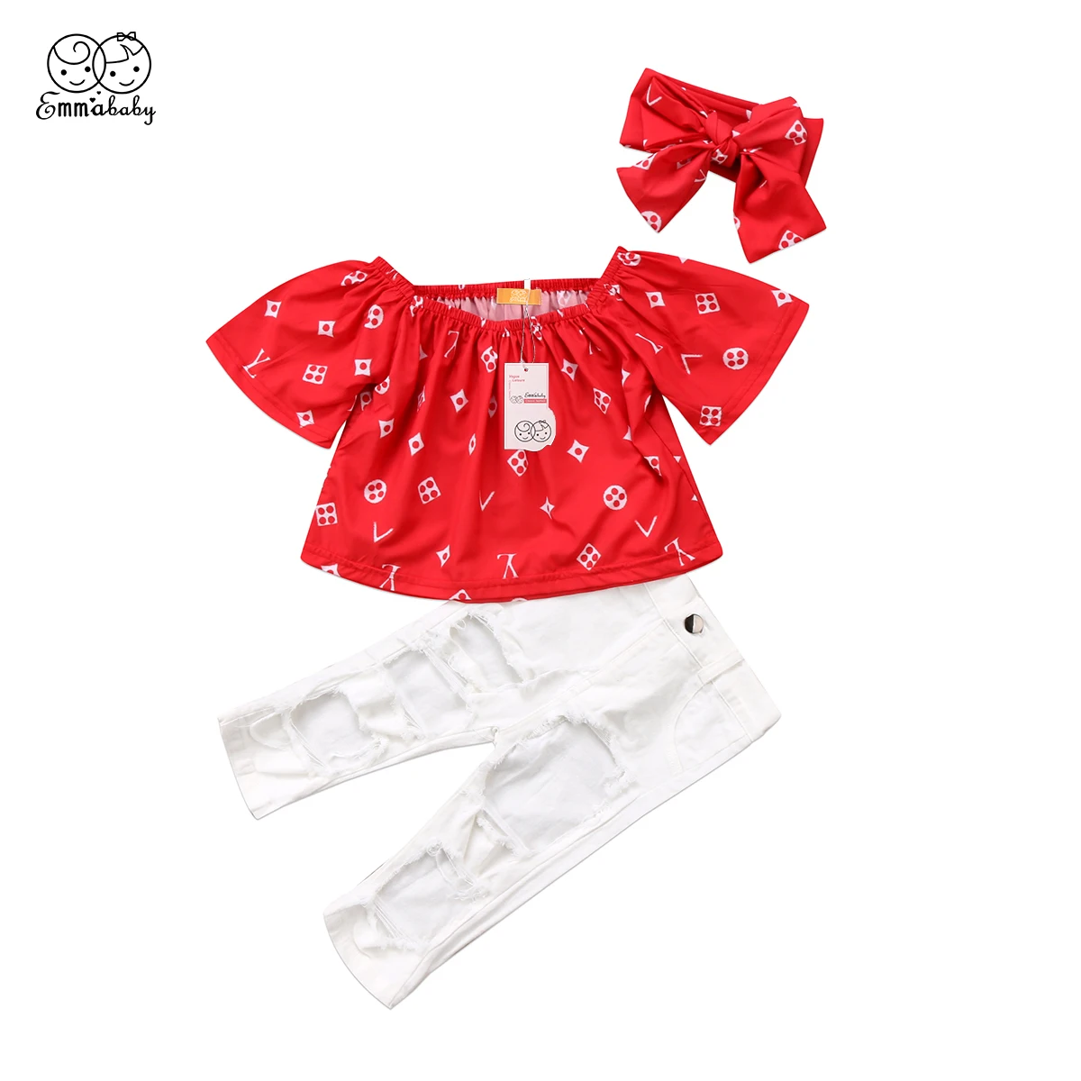 Emmababy Kids Baby Girls Off Shoulder T Shirt Tops Stretch Pants 3PCS Geometric Pullover Raglan Sleeve Outfits Set Clothes
Emmababy Kids Baby Girls Off Shoulder T Shirt Tops Stretch Pants 3PCS Geometric Pullover Raglan Sleeve Outfits Set Clothes