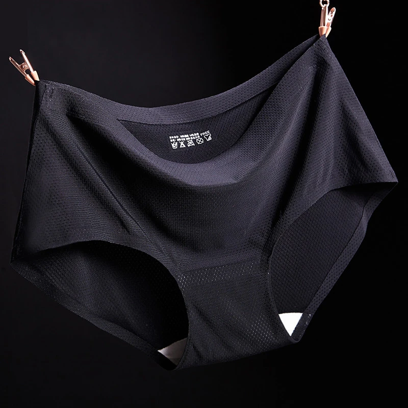 Briefs Seamless Women Black Panties Ice Silk Mesh Multicolor Plus Size Breathable Lingerie Female Solid Invisible Underwear
Briefs Seamless Women Black Panties Ice Silk Mesh Multicolor Plus Size Breathable Lingerie Female Solid Invisible Underwear