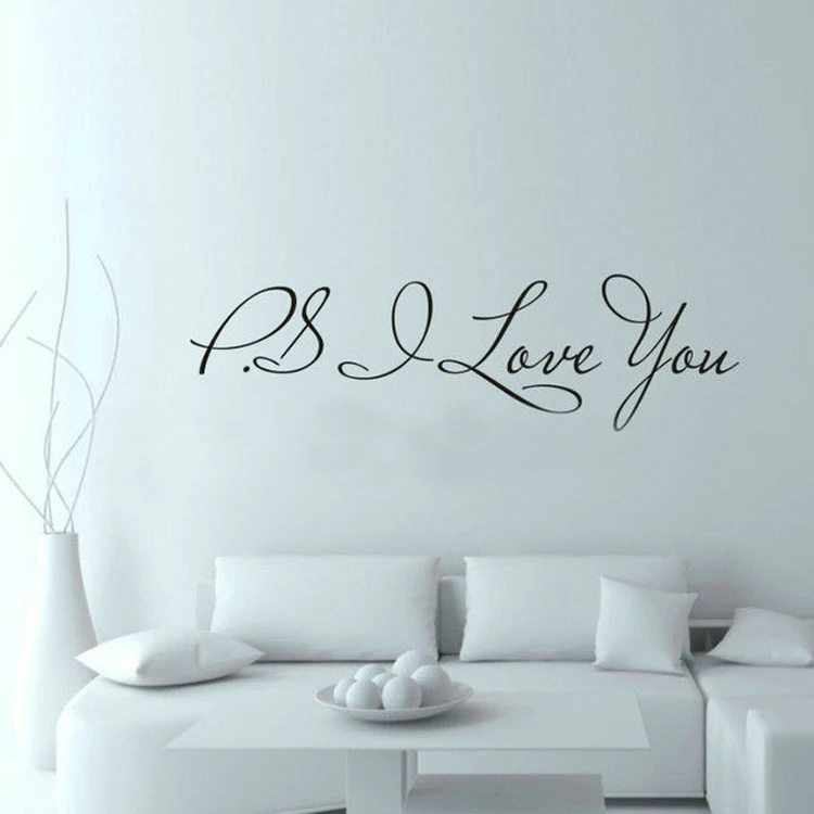 Фото PS I Love You наклейки на стену Наклейка домашний Декор вдохновляющие цитаты для