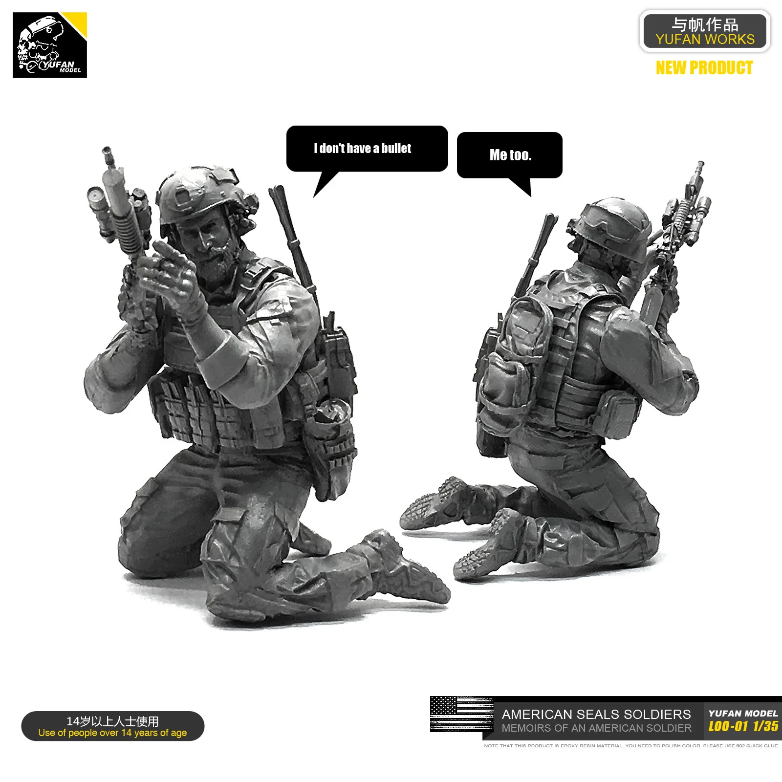 Yufan модель 1/35 рисунок США Набор смоляных солдатиков для уплотнения, разборная модель Loo-01
Yufan модель 1/35 рисунок США Набор смоляных солдатиков для уплотнения, разборная модель Loo-01