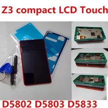 Écran tactile LCD avec châssis, noir et blanc, pour SONY Xperia Z3 Compact Z3C D5833, Z3mini D5803 D5802=