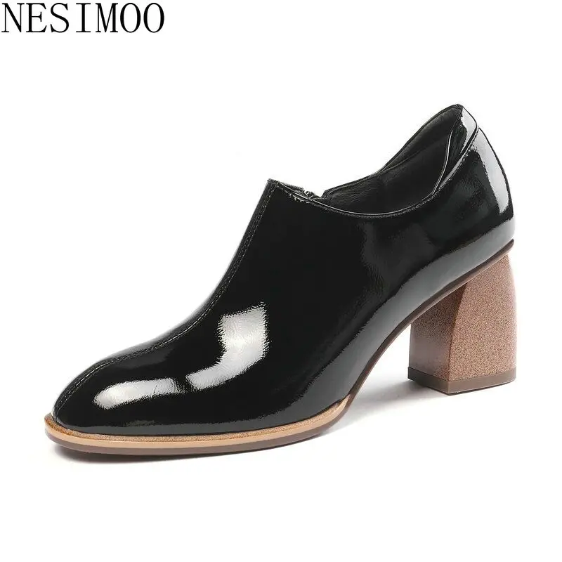 NESIMOO 2019 Fashion Women Ankle Boots Genuine Leather Zipper Square High Heel Fashion Solid Basic Ladies Pumps Shoes Size 34-42
NESIMOO 2019 Fashion Women Ankle Boots Genuine Leather Zipper Square High Heel Fashion Solid Basic Ladies Pumps Shoes Size 34-42