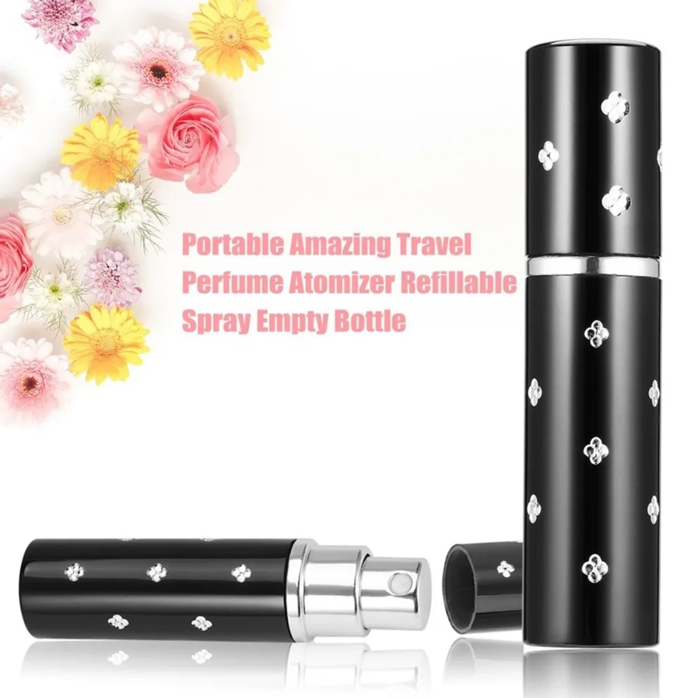 Portable 5ml Diamond Flower Mini Aluminum Refillable Perfume Bottle Atomizer Scent Pump Spray Cosmetic Container Travel Holder
Portable 5ml Diamond Flower Mini Aluminum Refillable Perfume Bottle Atomizer Scent Pump Spray Cosmetic Container Travel Holder