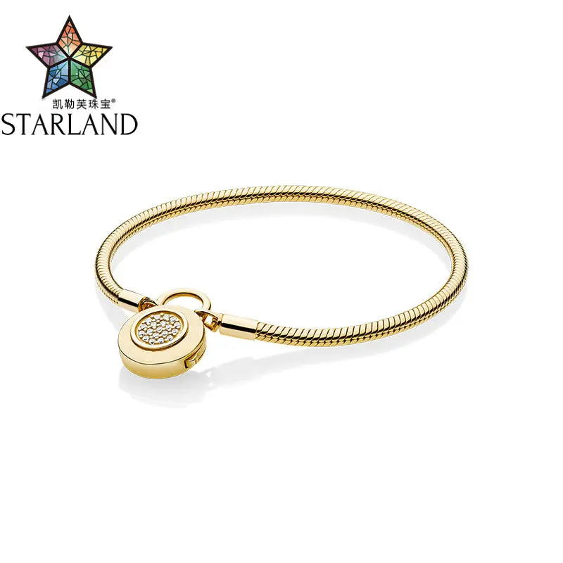 Starland 100% 925 sterling silver Rose/Glod/Silver circular shaped button lock charm bracelet for Women Valentine's Day Gifts
Starland 100% 925 sterling silver Rose/Glod/Silver circular shaped button lock charm bracelet for Women Valentine's Day Gifts