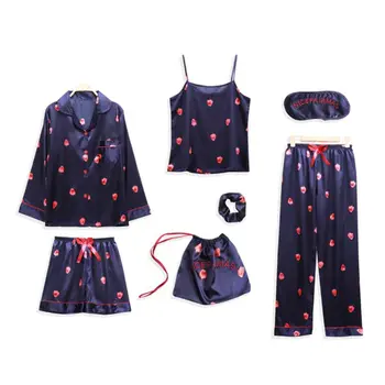 women's 7 pieces pajamas sets satin silk Cozy lingerie homewear sleepwear pyjamas set sweet soft pijamas for woman nightwaer
women's 7 pieces pajamas sets satin silk Cozy lingerie homewear sleepwear pyjamas set sweet soft pijamas for woman nightwaer