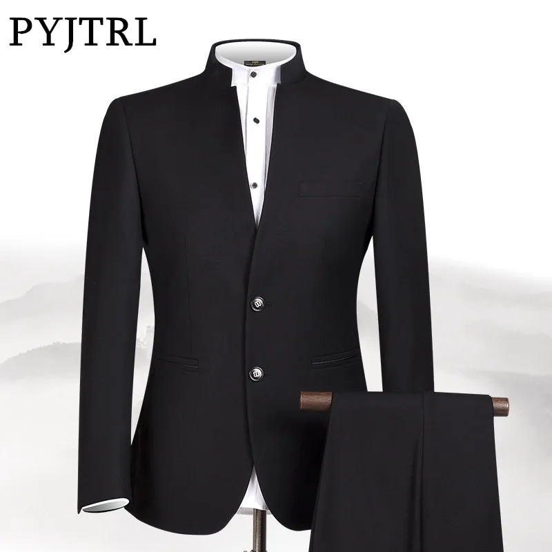 PYJTRL New S-4XL Men Chinese Tunic Collar Bridegroom Suit Formal Wear Dress Slim Fit Mens Suits Groom Wedding Blazer Pants Homme
PYJTRL New S-4XL Men Chinese Tunic Collar Bridegroom Suit Formal Wear Dress Slim Fit Mens Suits Groom Wedding Blazer Pants Homme