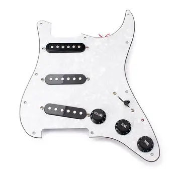 SSS Loaded Prewired Pickguard Scratchplate Circuit Assembly For Electric Guitar with Black pickups
SSS Loaded Prewired Pickguard Scratchplate Circuit Assembly For Electric Guitar with Black pickups