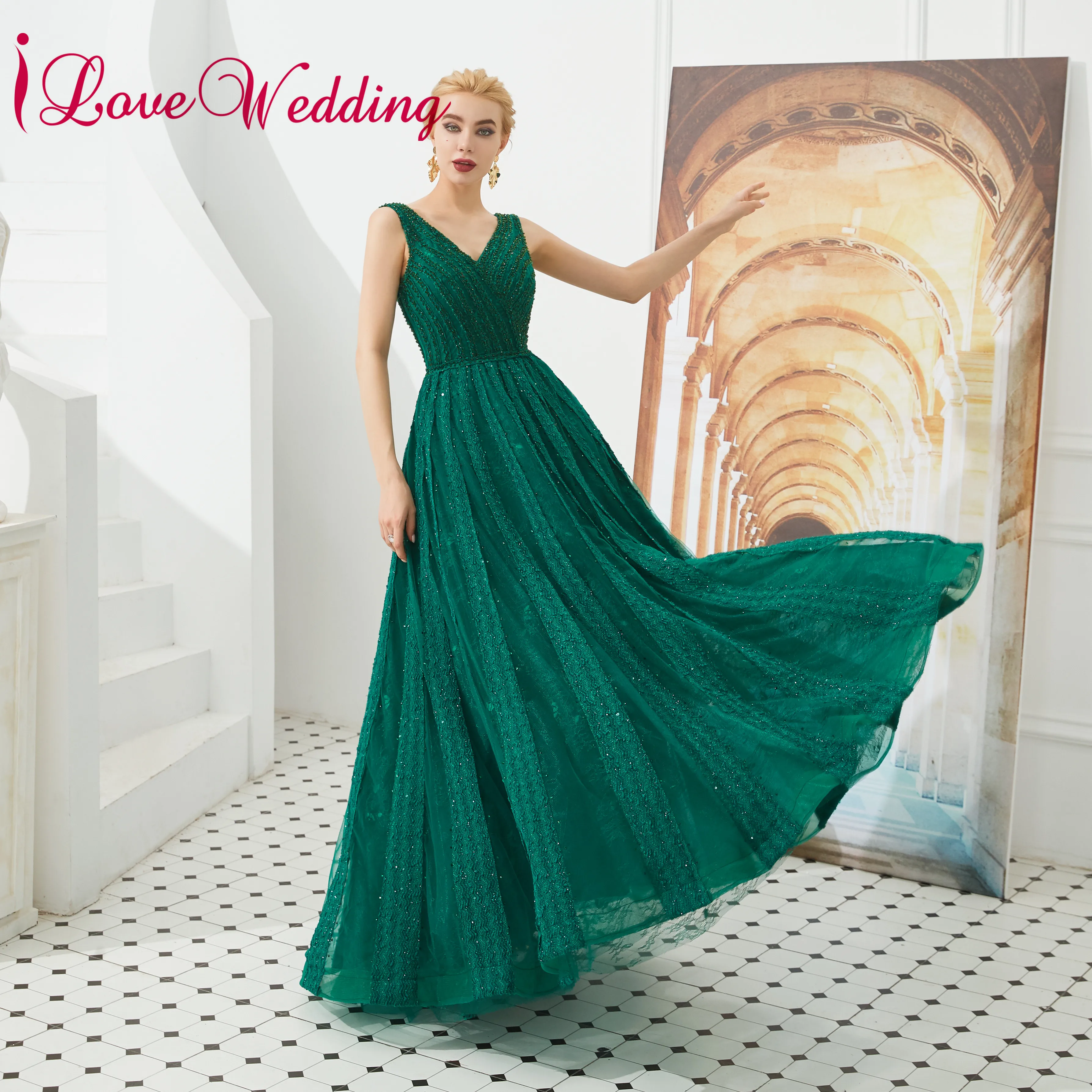 Formal Long Evening Dresses 2019 Sexy V Neck Lace Beaded Custom made A Line Green Lace Evening Gown for Party
Formal Long Evening Dresses 2019 Sexy V Neck Lace Beaded Custom made A Line Green Lace Evening Gown for Party