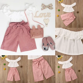 Toddler Sweet Kids Baby Girls Summer Newest Fashion Causal Outfits Clothes White Ruffle T-shirt Tops+Pink Long Pants 2PCS Set
Toddler Sweet Kids Baby Girls Summer Newest Fashion Causal Outfits Clothes White Ruffle T-shirt Tops+Pink Long Pants 2PCS Set