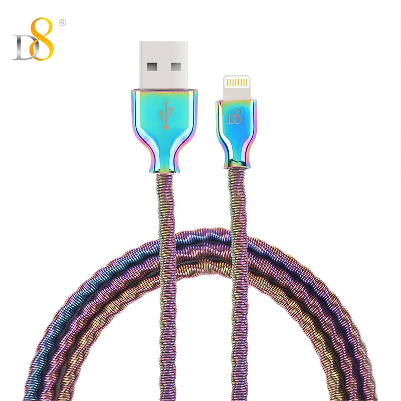 D8 MFI Certified Dazzle Color Metal USB Cable Fast Charging Data Lightning Line for iPhone X 7 8 Plus 6 IOS Genuine Leather 1M
D8 MFI Certified Dazzle Color Metal USB Cable Fast Charging Data Lightning Line for iPhone X 7 8 Plus 6 IOS Genuine Leather 1M