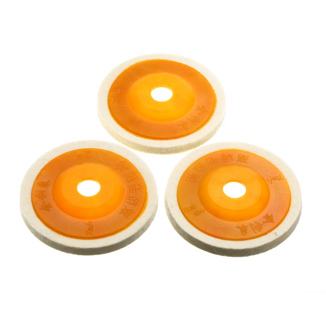 3Pcs 4\`\` Wool Buffing Pad Angle Wheel Grinder Felt Polishing Disc Pad Set for Abrasive Rotary Tool Accessories