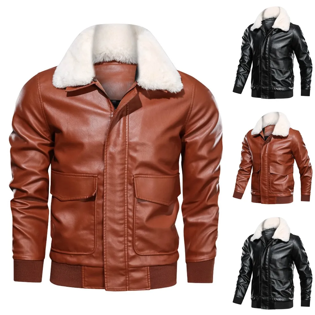 Men Black Brown Coat Winter Bomber Jacket Men Winter Leather Jacket Biker Motorcycle Zipper Long Sleeve Coat Top Blouses M-4XL
Men Black Brown Coat Winter Bomber Jacket Men Winter Leather Jacket Biker Motorcycle Zipper Long Sleeve Coat Top Blouses M-4XL