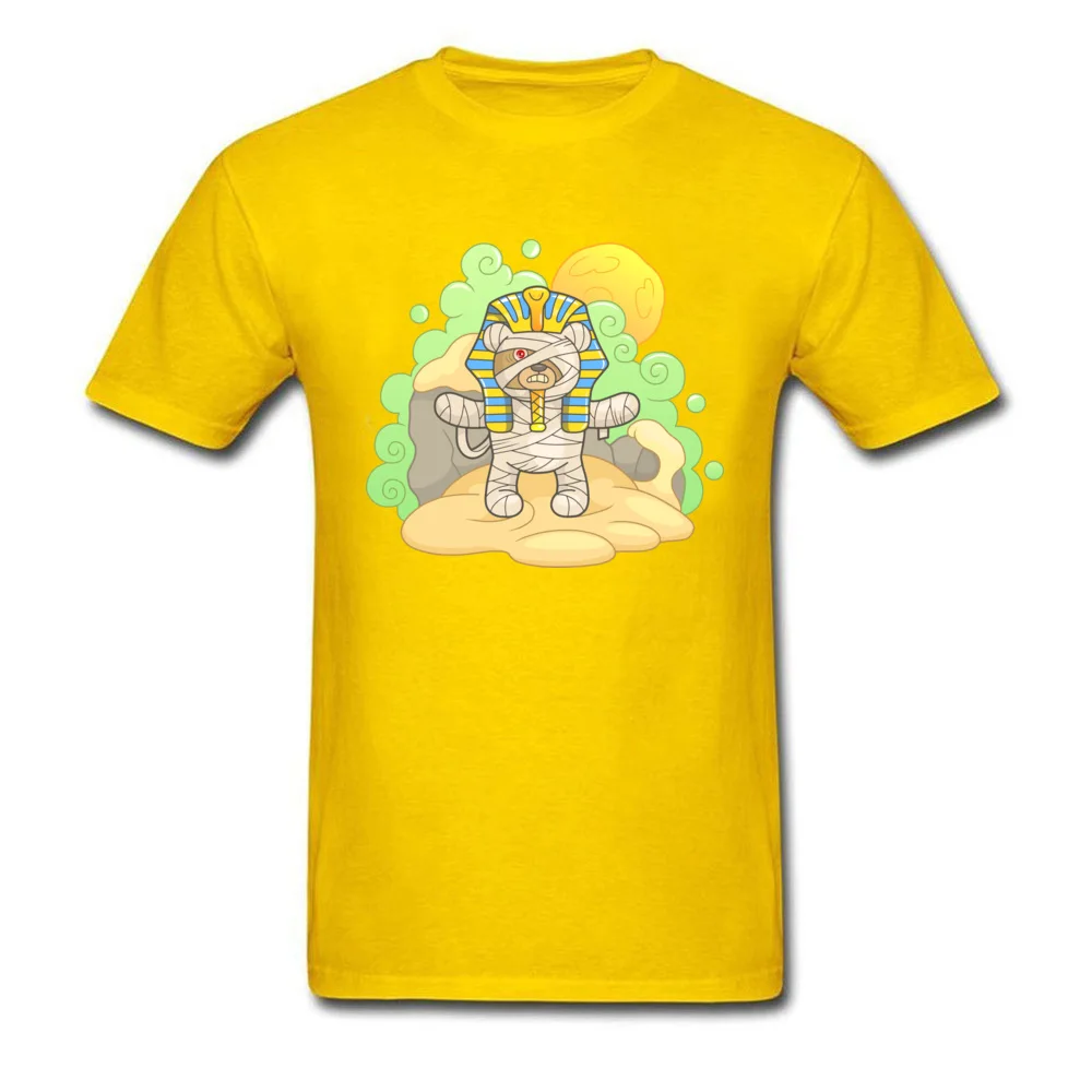 Mummy teddy bear Normal Summer Fall 100% Cotton O-Neck Men Tops Shirt Funny Tops Tees Graphic Short Sleeve Tshirts Mummy teddy bear yellow