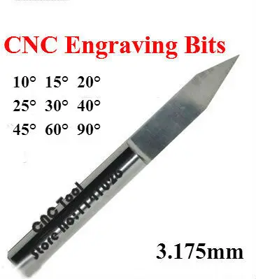 10PCS 3.175mm Shank CNC Router bit 10 15 20 25 30 40 45 60 90 Degree 0.1-2.0mm Flat Bottom CNC Router Tool,V Shape Engraving Bit
10PCS 3.175mm Shank CNC Router bit 10 15 20 25 30 40 45 60 90 Degree 0.1-2.0mm Flat Bottom CNC Router Tool,V Shape Engraving Bit
