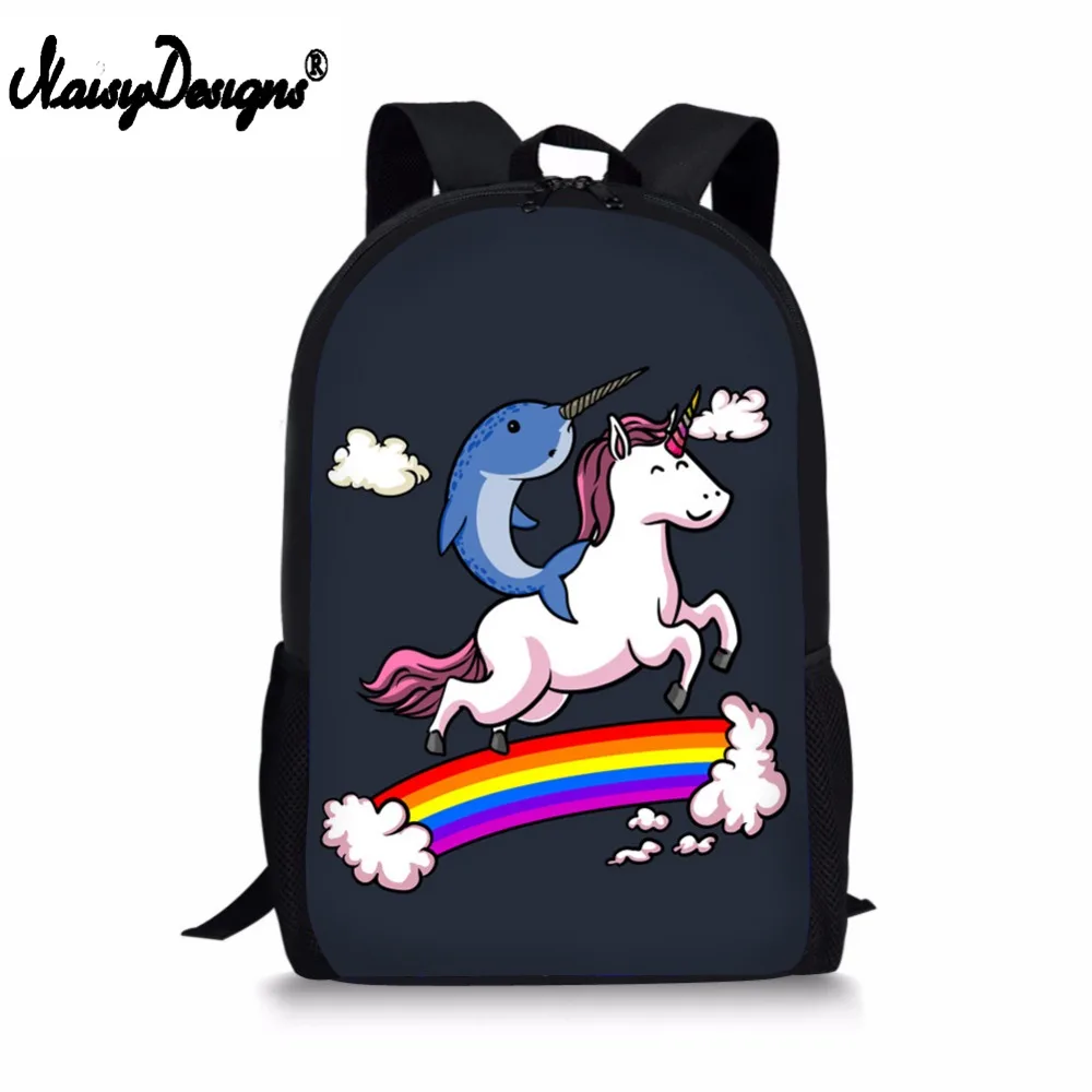 Kawaii Радужный Единорог школьная сумка для подростков девочек мальчиков мужчин
