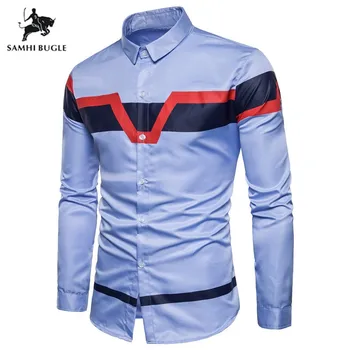 Contrast Color Men Long Sleeve Shirt Cotton Spring Autumn Business Breakout Casual Long Sleeve Shirt Printing Stitching Chemise
Contrast Color Men Long Sleeve Shirt Cotton Spring Autumn Business Breakout Casual Long Sleeve Shirt Printing Stitching Chemise
