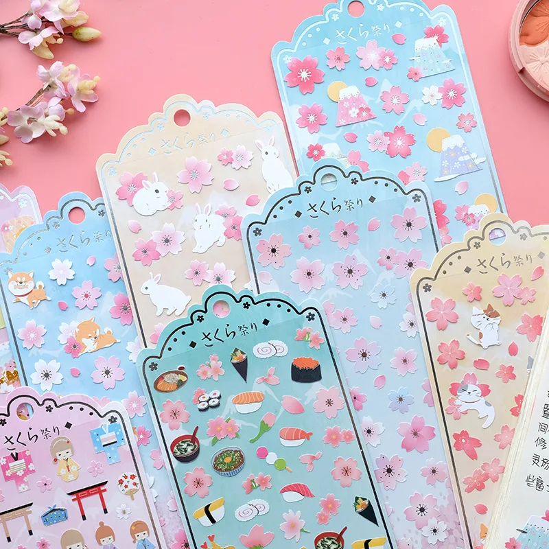 Kawaii Sakura And Cat Theme Paper/PVC Deco Sticker 9*20cm 1 Piece Lovely Stationery
Kawaii Sakura And Cat Theme Paper/PVC Deco Sticker 9*20cm 1 Piece Lovely Stationery