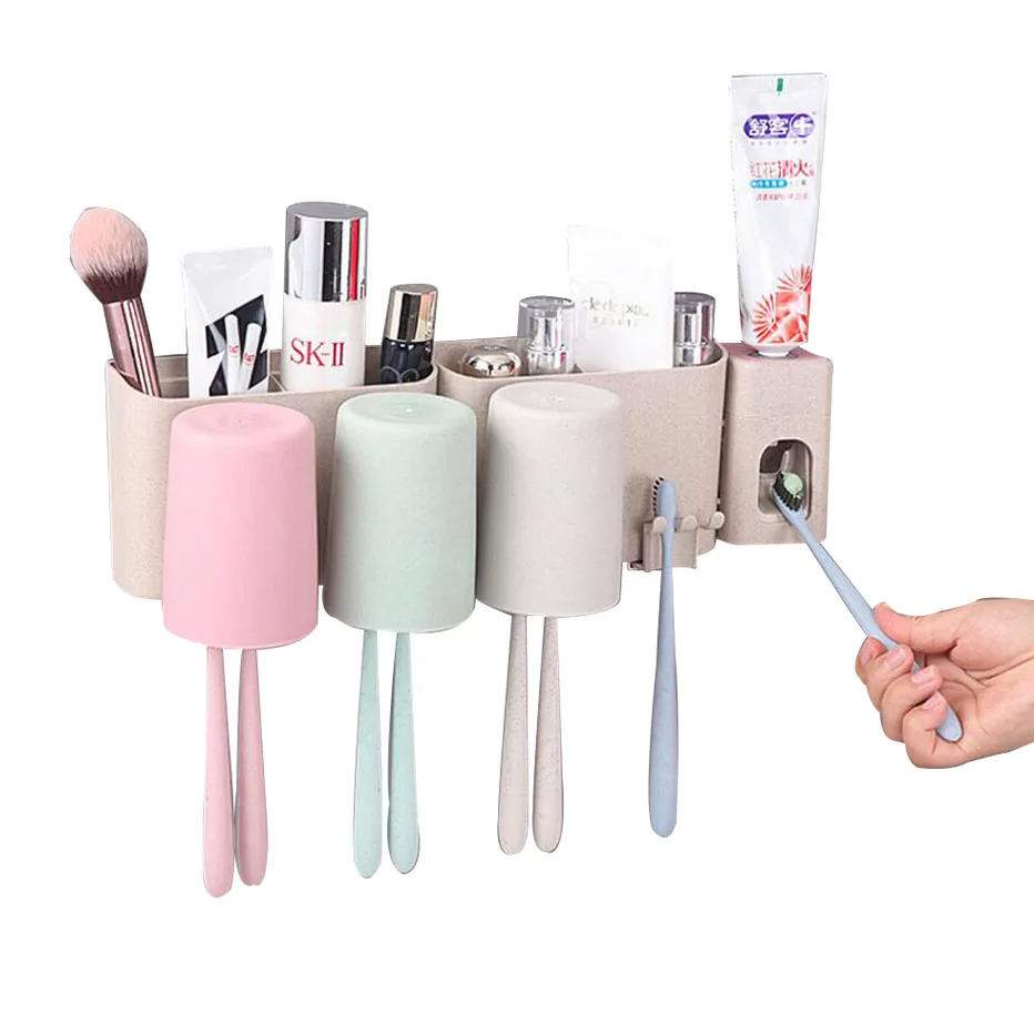 1 Set Toothbrush Holder Rack Toothpaste Storage Container Wall-mounted Bathroom Organizer with Automatic Toothpaste Dispenser
1 Set Toothbrush Holder Rack Toothpaste Storage Container Wall-mounted Bathroom Organizer with Automatic Toothpaste Dispenser