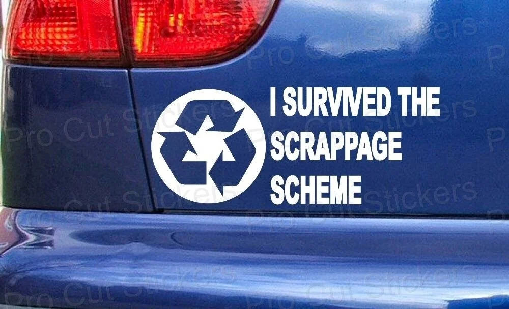 For I Survived the Scrappage Scheme Funny Custom Car Bumper Stickers Decals Rust RAT
For I Survived the Scrappage Scheme Funny Custom Car Bumper Stickers Decals Rust RAT