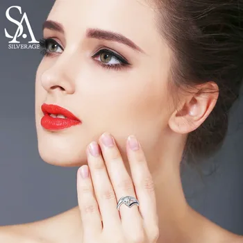 SA SILVERAGE Authentic 925 Sterling Silver AAA Zirconia Rings For Women Silver 925 Jewelry Gemstone Engagement Ring Brand
SA SILVERAGE Authentic 925 Sterling Silver AAA Zirconia Rings For Women Silver 925 Jewelry Gemstone Engagement Ring Brand