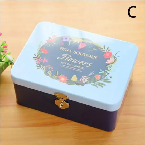 Creative Petal Tin Box With Lock Desk Organizer Storage Box Postcard Jewelry Holder C style
Creative Petal Tin Box With Lock Desk Organizer Storage Box Postcard Jewelry Holder C style