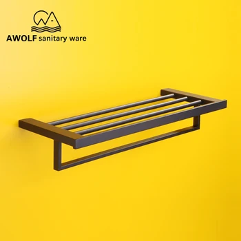 2-Layers Stainless Steel Towel Rack 60cm Modern Bathroom Shelves Wall Mounted Storage Holder Luxury Black Hanger Hook AZ5118
2-Layers Stainless Steel Towel Rack 60cm Modern Bathroom Shelves Wall Mounted Storage Holder Luxury Black Hanger Hook AZ5118