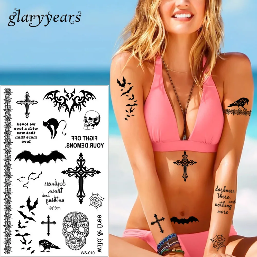 glaryyears 4 Designs 1 Sheet Halloween Festival Tattoo Pumpkin Bat Decal Temporary Cool Body Neck Face DIY Art Tattoo Sticker WS
glaryyears 4 Designs 1 Sheet Halloween Festival Tattoo Pumpkin Bat Decal Temporary Cool Body Neck Face DIY Art Tattoo Sticker WS