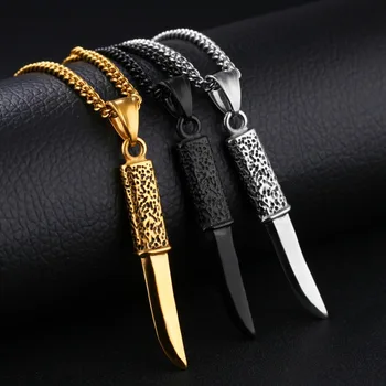 High Quality Stainless Steel Silver Color Gold Black Dagger Knife Pendant Necklace Men's Unisex's Chain Jewelry Wholesale/Retail
High Quality Stainless Steel Silver Color Gold Black Dagger Knife Pendant Necklace Men's Unisex's Chain Jewelry Wholesale/Retail
