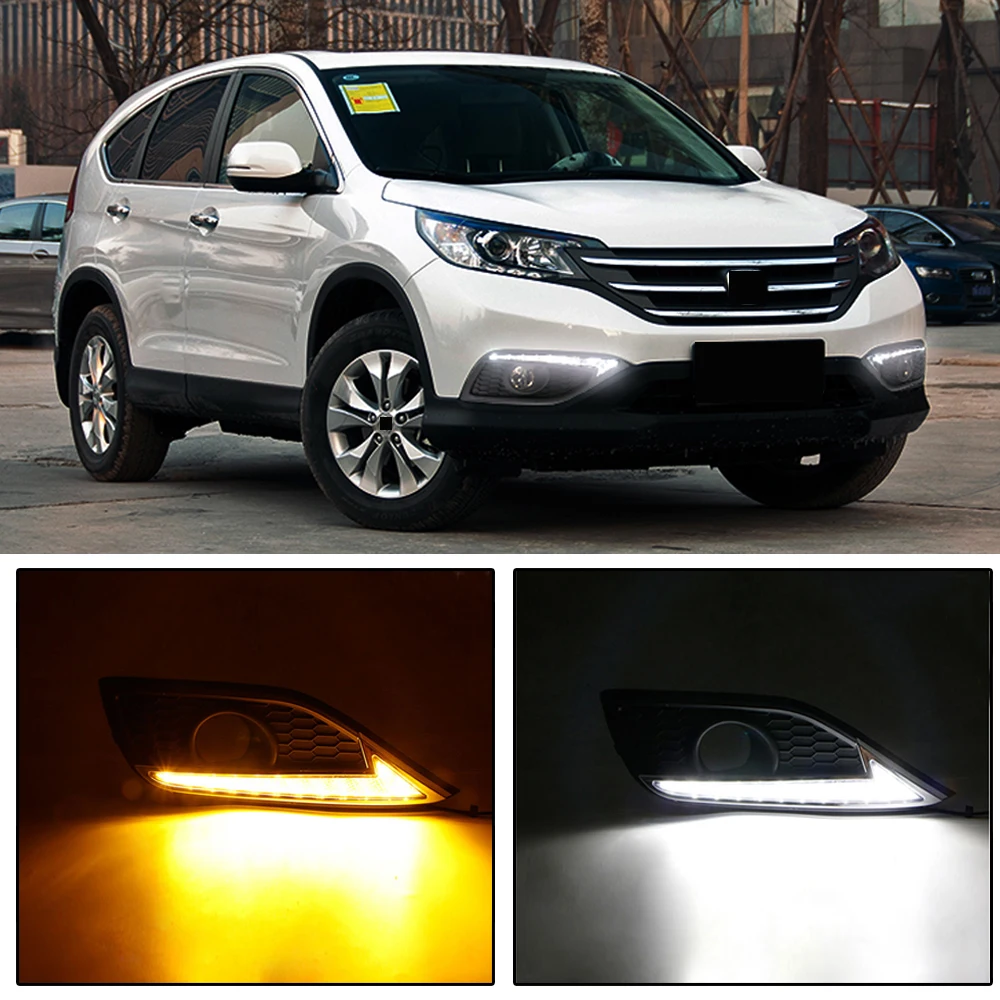 CAPQX 1Pair For CR-V CRV 2012-2014 Car Flashing LED Daytime Running Light DRL Driving Fog Lamp Day light with Yellow Turn Signal
CAPQX 1Pair For CR-V CRV 2012-2014 Car Flashing LED Daytime Running Light DRL Driving Fog Lamp Day light with Yellow Turn Signal