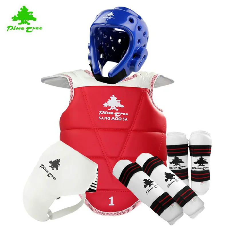 Pine tree Taekwondo protectors suite Karate shin Guard arm protector helmet body chest protector groin crotch protective guards
Pine tree Taekwondo protectors suite Karate shin Guard arm protector helmet body chest protector groin crotch protective guards