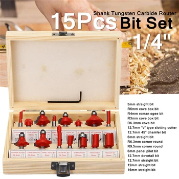 15Pcs/Set Milling Cutter Machine Tools Set Router Bit for Wood Cutters Carbide Shank Mill Milling Wood Cutter Woodworking Tool
15Pcs/Set Milling Cutter Machine Tools Set Router Bit for Wood Cutters Carbide Shank Mill Milling Wood Cutter Woodworking Tool