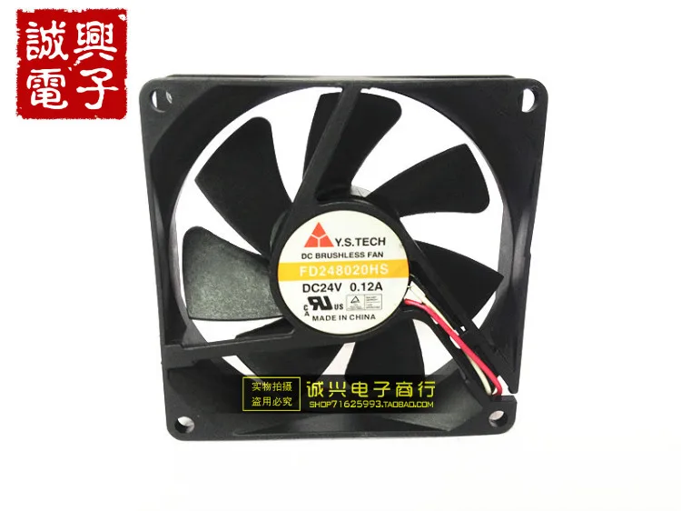 For y.s.tech fd248020hs 24v 0.12a 8020 8cm 3 line fan 
For y.s.tech fd248020hs 24v 0.12a 8020 8cm 3 line fan