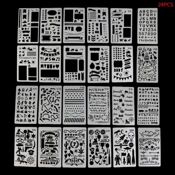 24 Sheets Drawing Template Stencils Journal Notebook Diary Scrapbooking Hollow DIY Stationery Stencil School Supplies
24 Sheets Drawing Template Stencils Journal Notebook Diary Scrapbooking Hollow DIY Stationery Stencil School Supplies